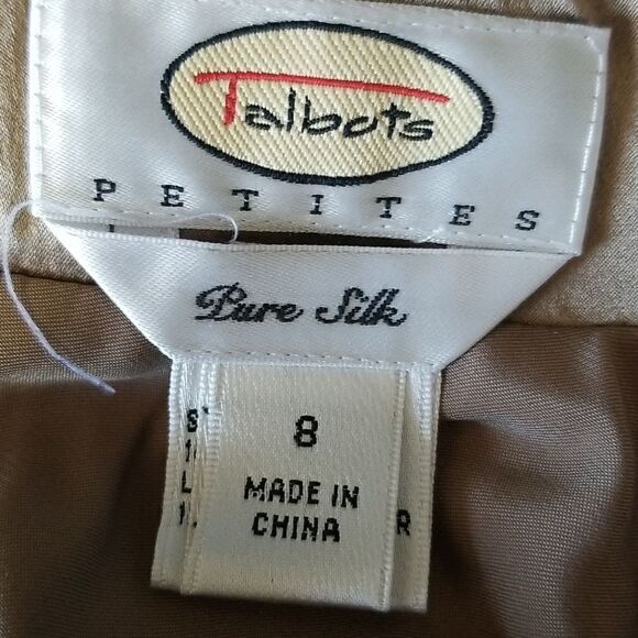 Talbots Brown Pure Silk Skirt size 8P - Picture 8 of 8